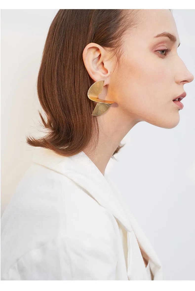 Trendy circular geometric pattern earrings personality temperament fashion all-match earrings earrings