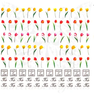 Tulip Nail Art Flower Nail Water Decals