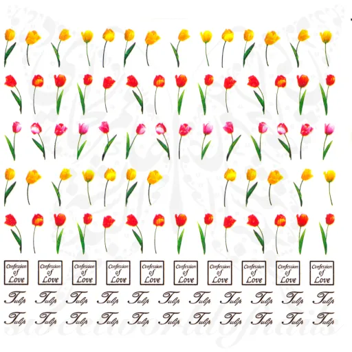 Tulip Nail Art Flower Nail Water Decals