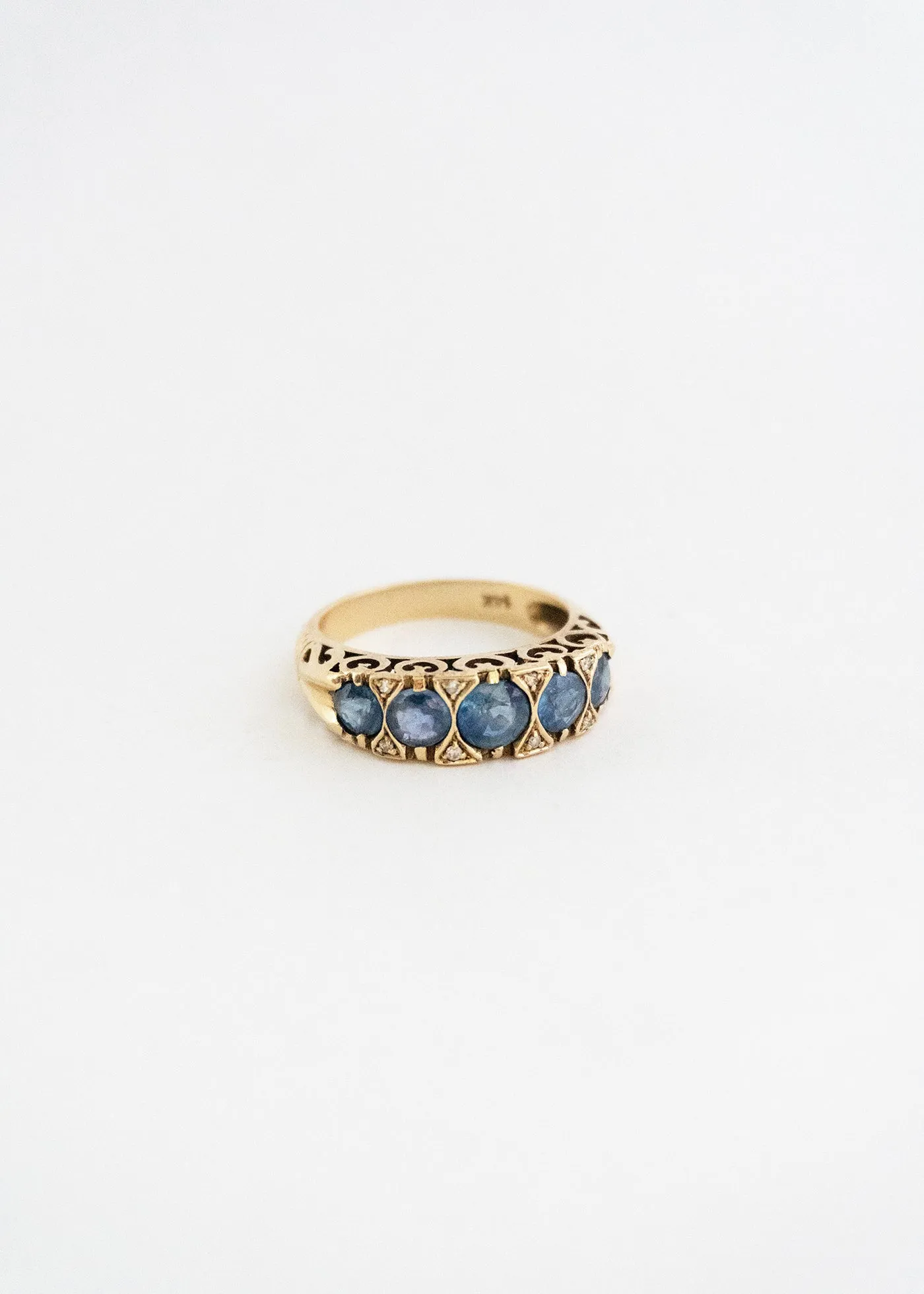 Vintage Edwardian 5 Sapphire Ring