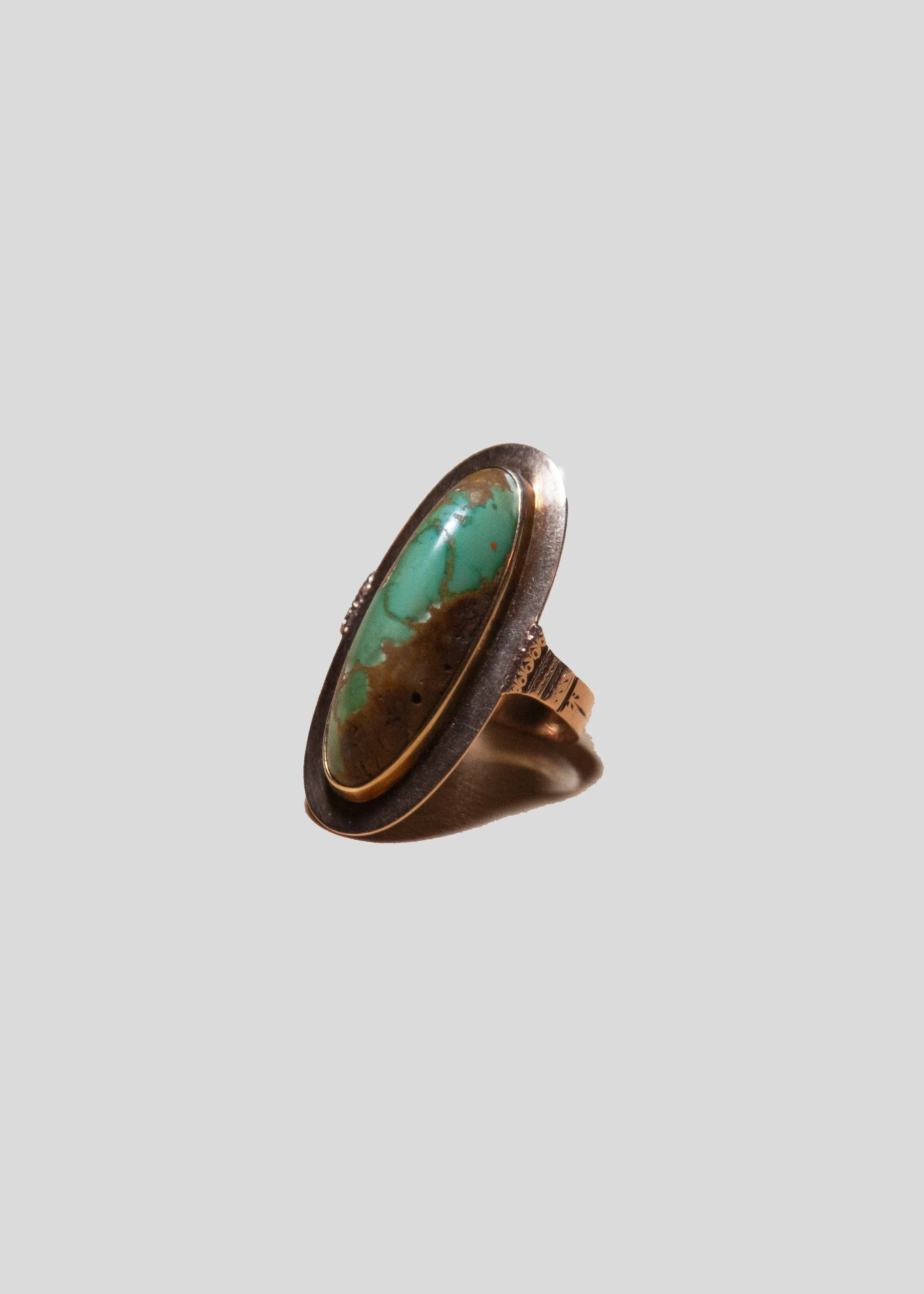 Vintage Ring with Matrix Turquoise