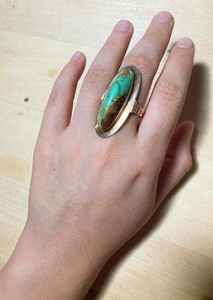 Vintage Ring with Matrix Turquoise