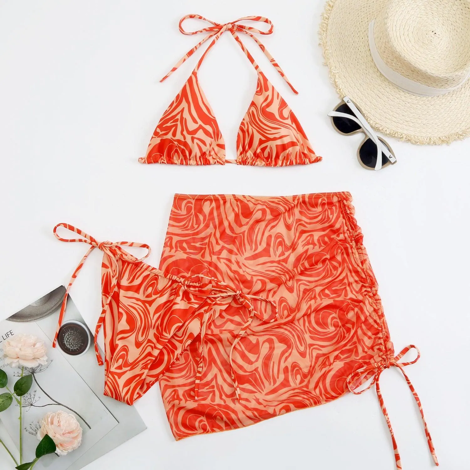 Women's Swimsuit Bikini Three Piece Set